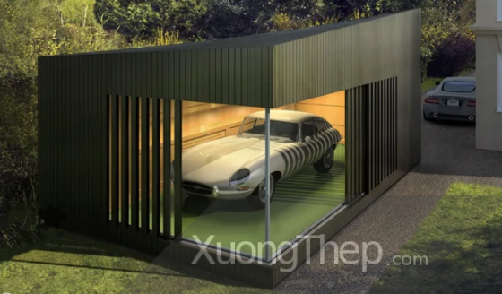 Gara khung thép cửa kính